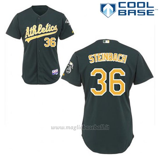 Maglia Baseball Uomo Oakland Athletics Terry Steinbach 36 Verde Alterner Cool Base